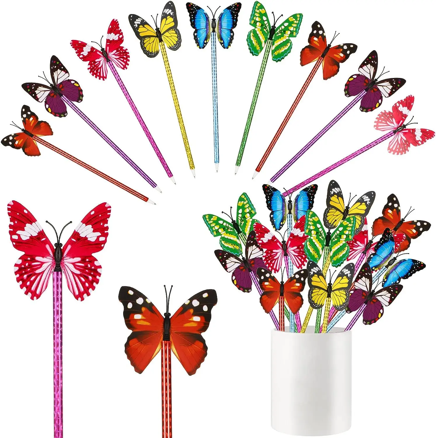 bulk Sunflower Butterfly Pens calla lily pens Ballpoint Writing Pens 0.5 mm for Home School Office Party favor