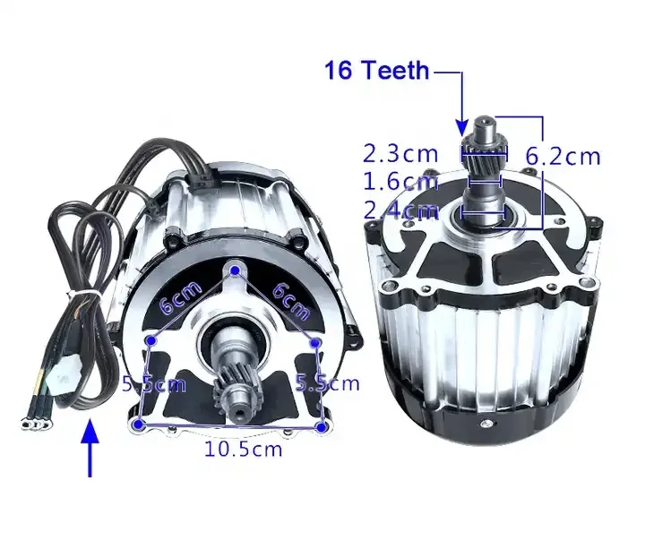 1000W 1800W 48V 60V 72V Средний мотор комплект для трехколесного велосипеда