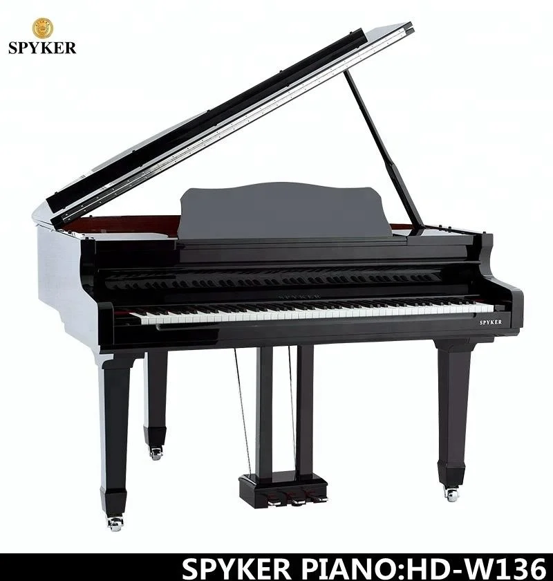 Spyker middle digital grand piano with wood keyboard