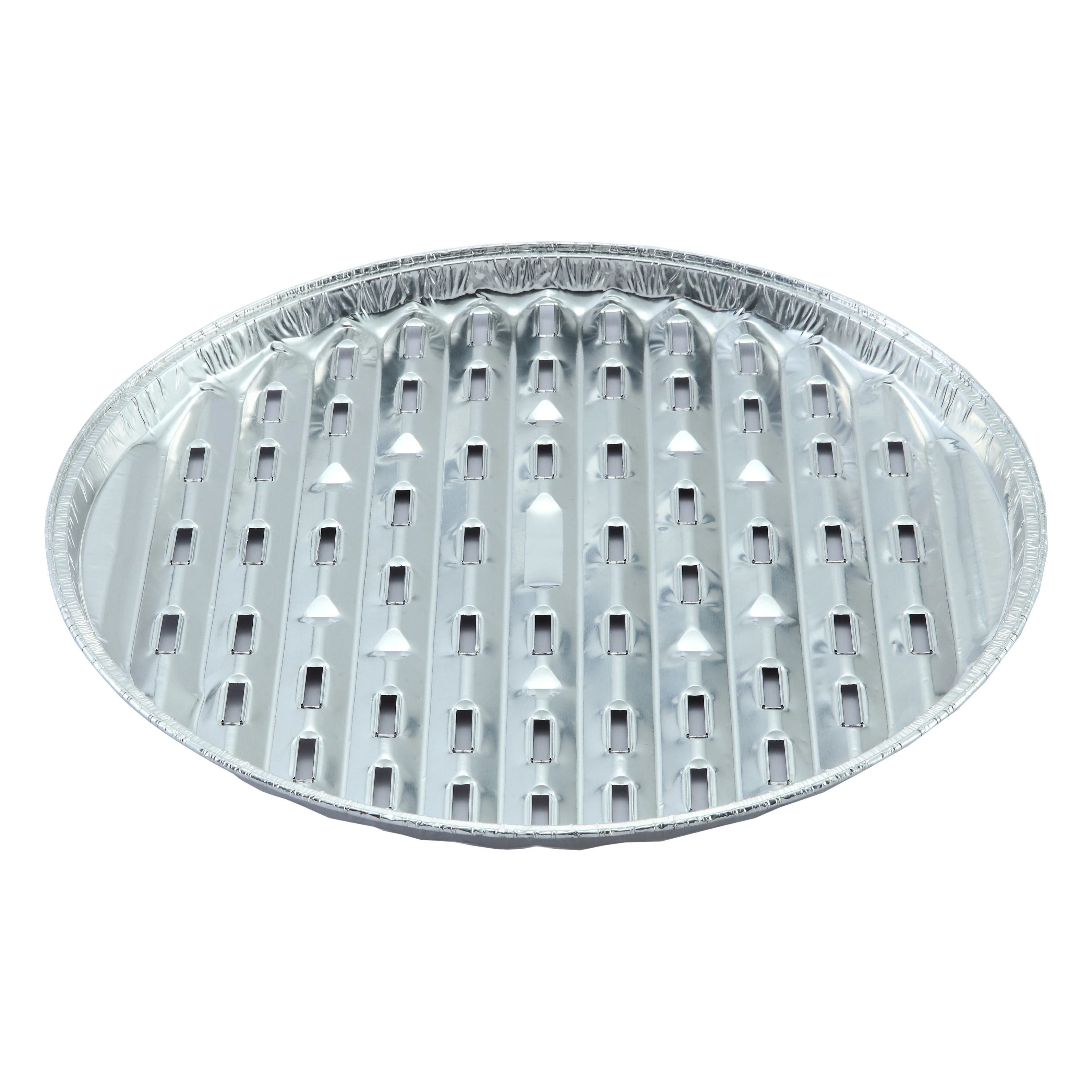 Round Perforated barbecue aluminum foil disposable bbq grill pan/tray