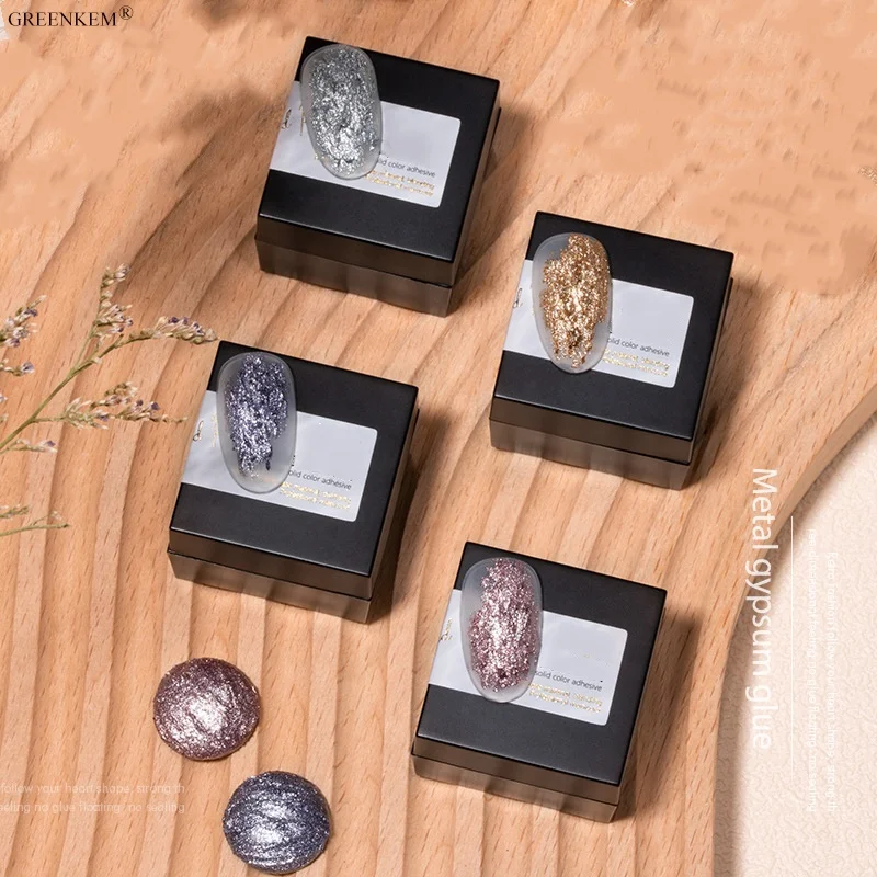 Nail Art Emboss Sculpture Carving Gel Private Label 4 Colors Gypsum Color Paint UV Nail Gel Metallic Painting Gel Polish