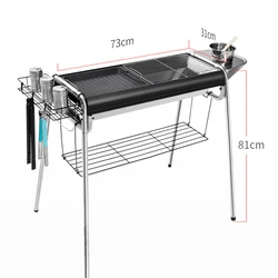 Coal Bbq Grill Outdoor Stainless Steel Korean Bbq Grill Mini Portable Outdoor Camping Bbq Grill