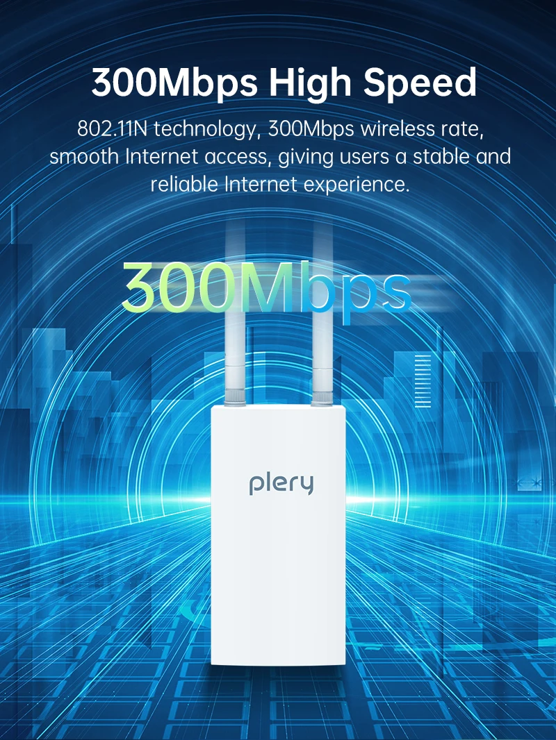 Plery R724 Factory Price 4G Wifi4 Router Install Extension Antennas with 1 x RJ45 10M/100M LAN Ethernet Interfaces