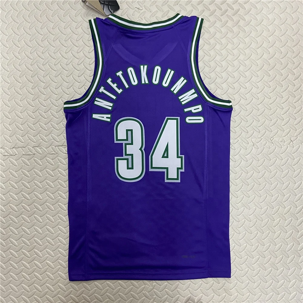Сезон 2023, термопрессованная мужская баскетбольная форма Milwaukee, баскетбольная форма, баскетбольная форма с именем на заказ, Antetokounmpo 34