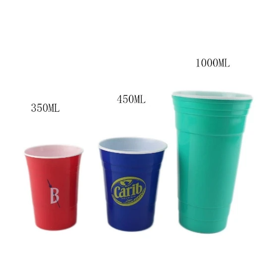 wholesale plastic cup 16OZ PP cups plastic party solo multi-color double-layer cup