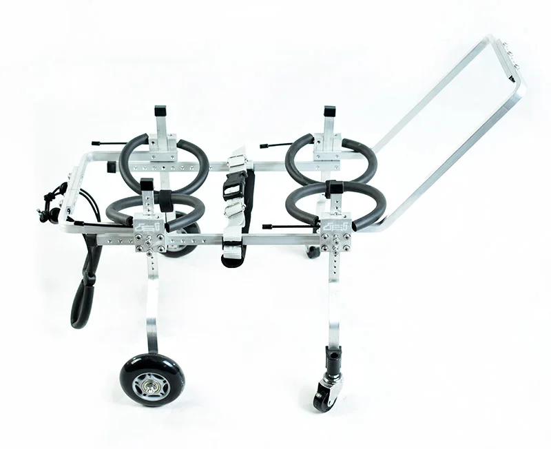 HEDY PW03 Factory Hot Sale Adjustable Aluminum All Sizes 4 Wheels Pet Dog Cat Wheelchair For Paralyzed Dog & Disabled Front Legs