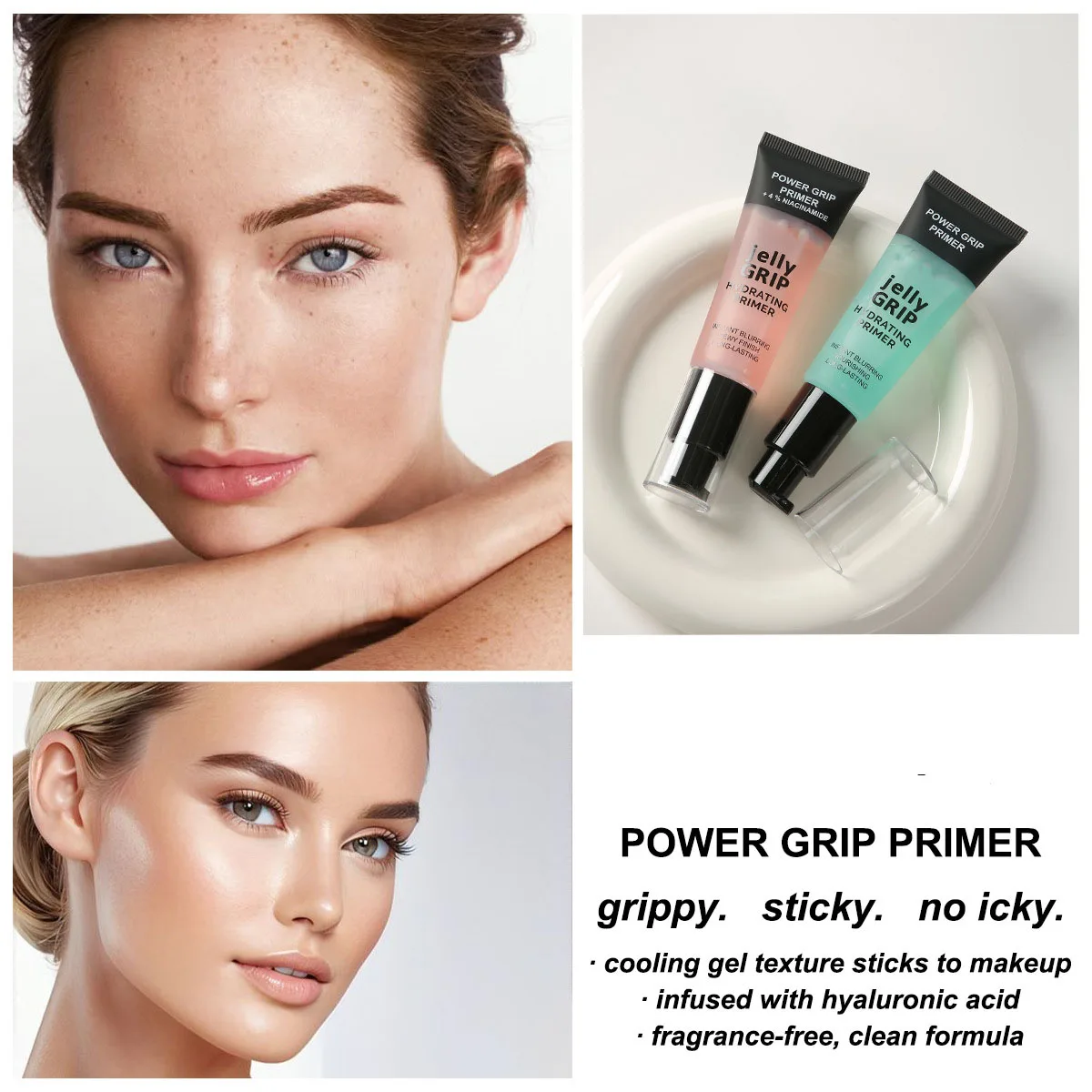 Wholesale Customized High Quality Low Price Moisturizing Pre-Cream Powder Grip Primer+4% Niacinamide
