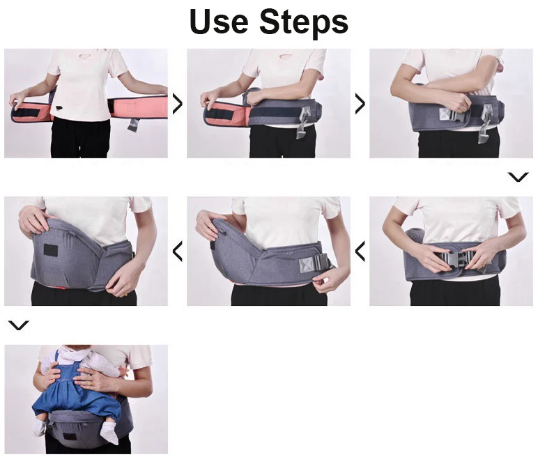 Adjustable Waistband Toddler Infant Carrier Newborn Baby Hip Carrier All Season Ergonomic Baby Carrier with Hip Seat Waist Stool