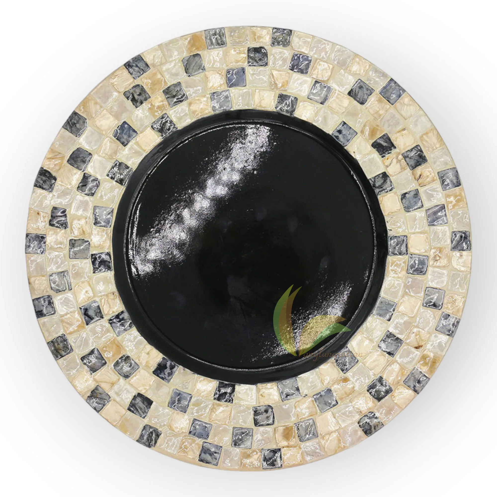 Mother Pearl Inlay Nacre Wood Charger Plates for Dining Party Rustic Dinnerware Tableware Decoration Placemat