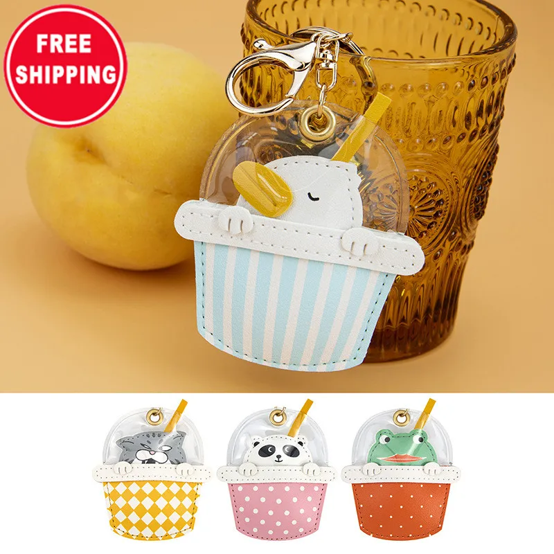 Free Shipping Wholesale Fashion Funny Men and Women Cute Summer Bubble Boba Milk Tea Cup Duck Panda Keychain