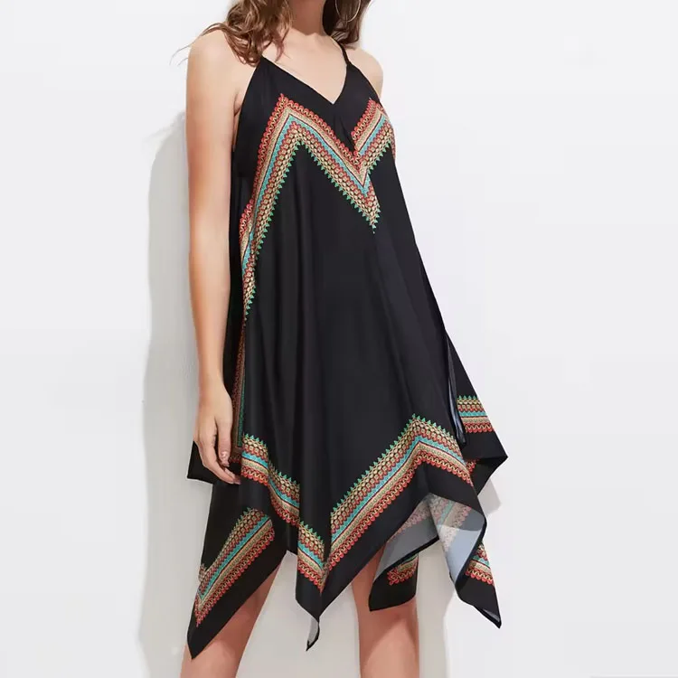 Black 3D Casual Dresses Natural Polyester Adults Short Straight Dresses Women Summer Dresses Crocheted Summer Smart Hot Selling