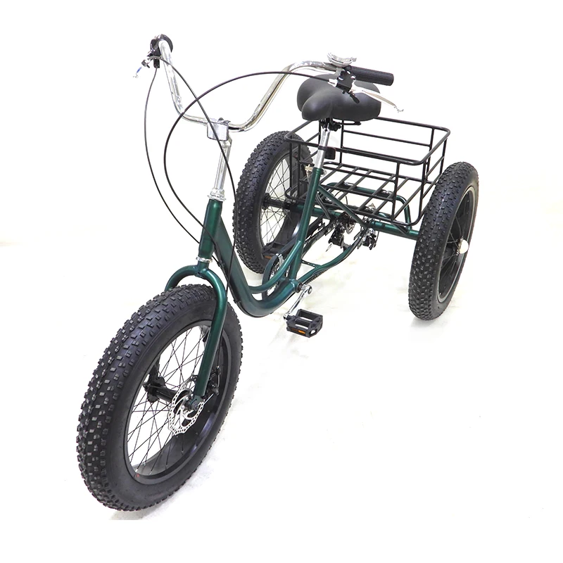 Three wheel bike for eldly  trike 20inch fat tire 3 wheel Tricycle three wheels adult cargo bike bicycle