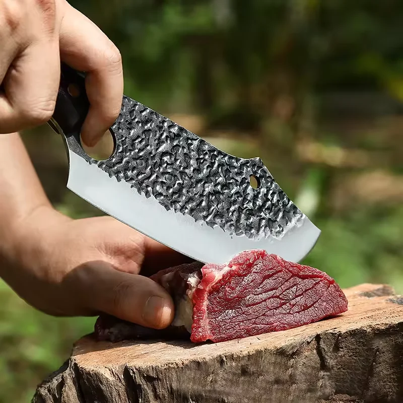 Handmade Viking Chef Knife Butcher Boning Carbon Steel Serbian Knife Forged Kitchen Camping Slaughter Knife