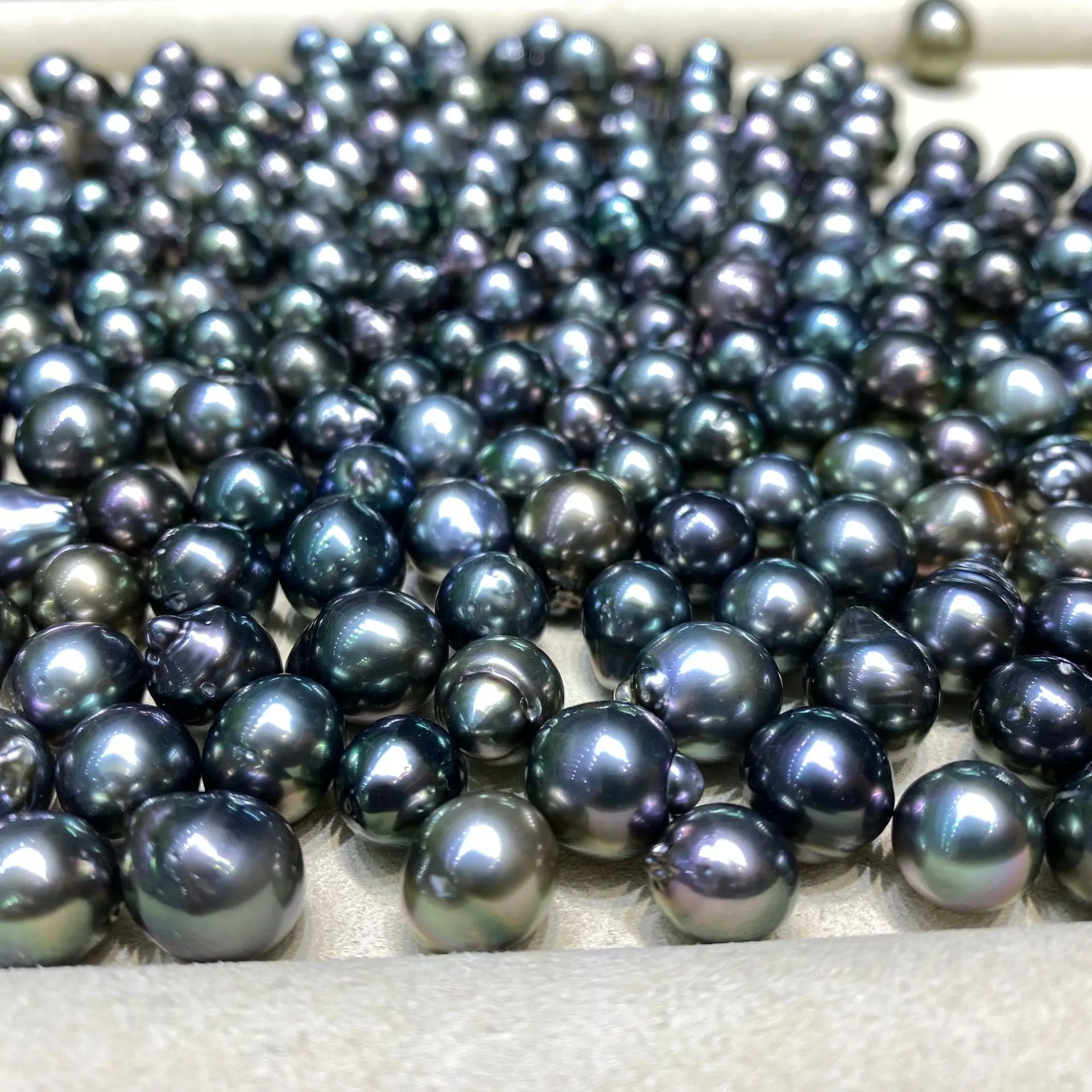 9-11mm Tahiti Black Pearl naked pearl Baroqu Loose Pearl DIY  necklace naked wholesale