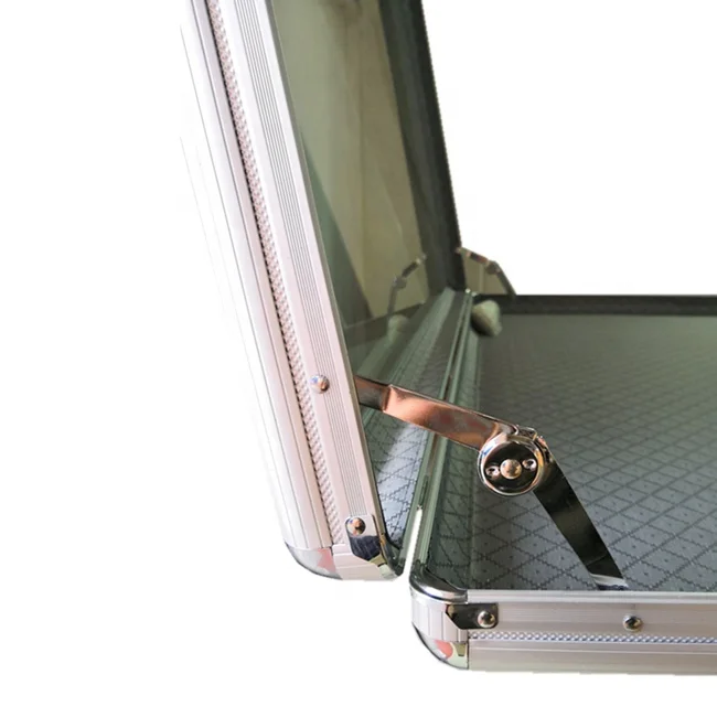 durable large  transparent glass cover aluminum trim sample tool  display case