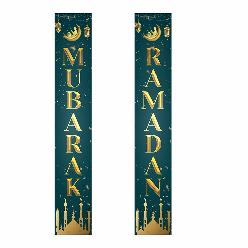 2024 Hotsale Eid Ramadan Mubarak Door Banner Porch Sign DIY Ramadan Decorations For Party Ramadan Kareem Party Supplies