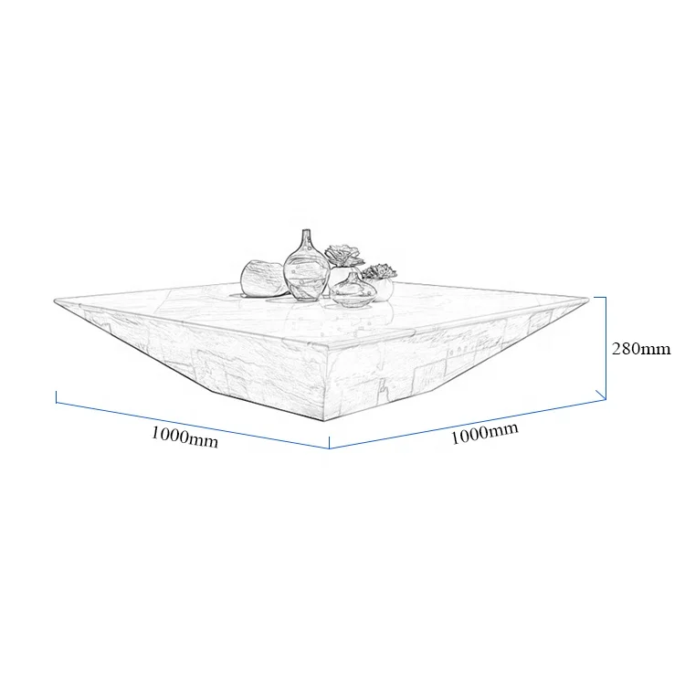 Foshan Shunde Furniture Factory Direct Sale White Marble Modern Square Coffee Table
