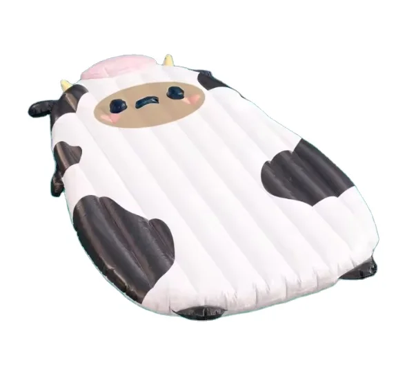 SZ ZHN Custom Summer Holiday Kids Adults Pvc Inflatable Animal Mill Cow Mattress Swimming Pool Floats