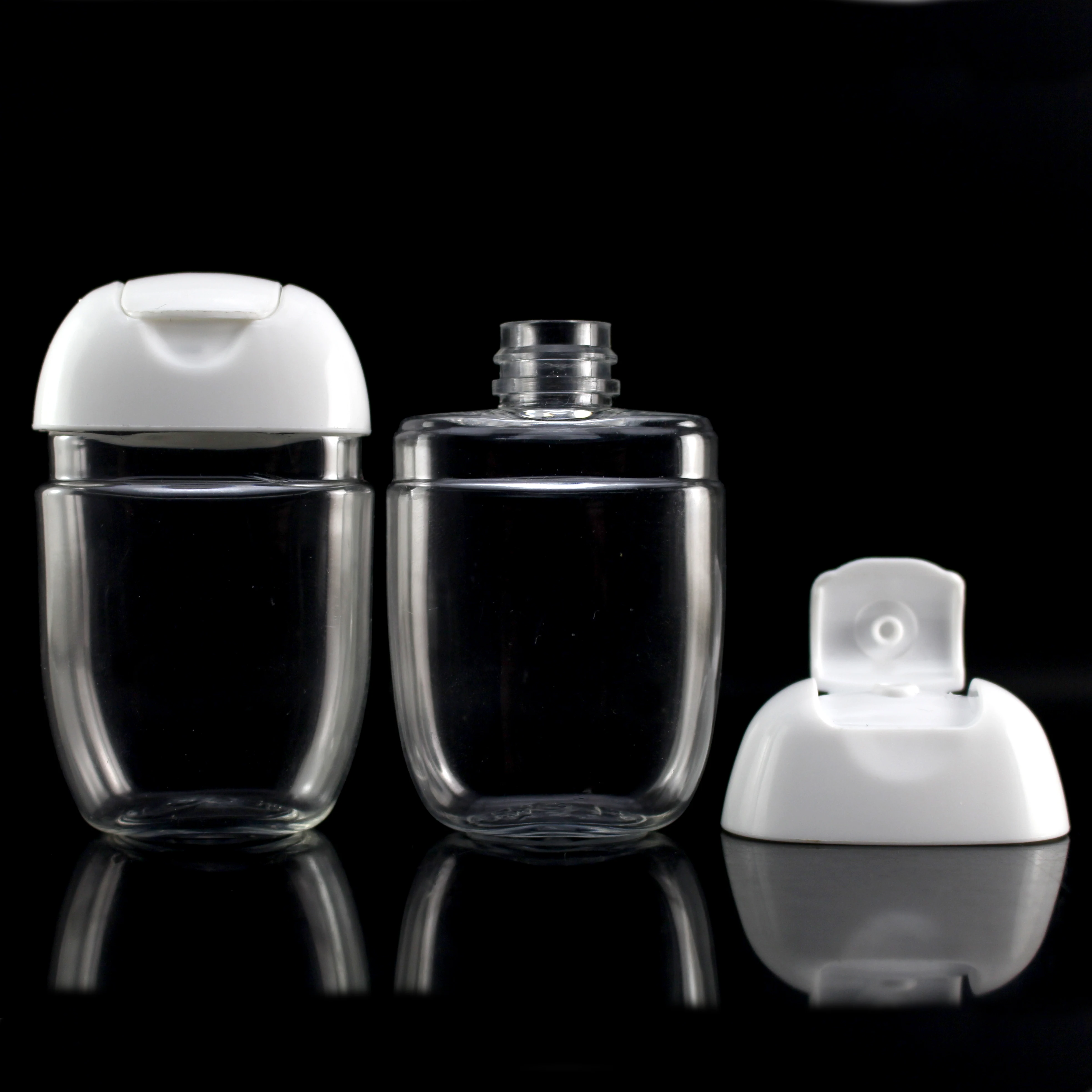 Clear Empty Squeeze Caps Travel Leak Proof Plastic Travel Bottles 30ml Liquid Bottle Oval for Shampoo Conditioner Lotion