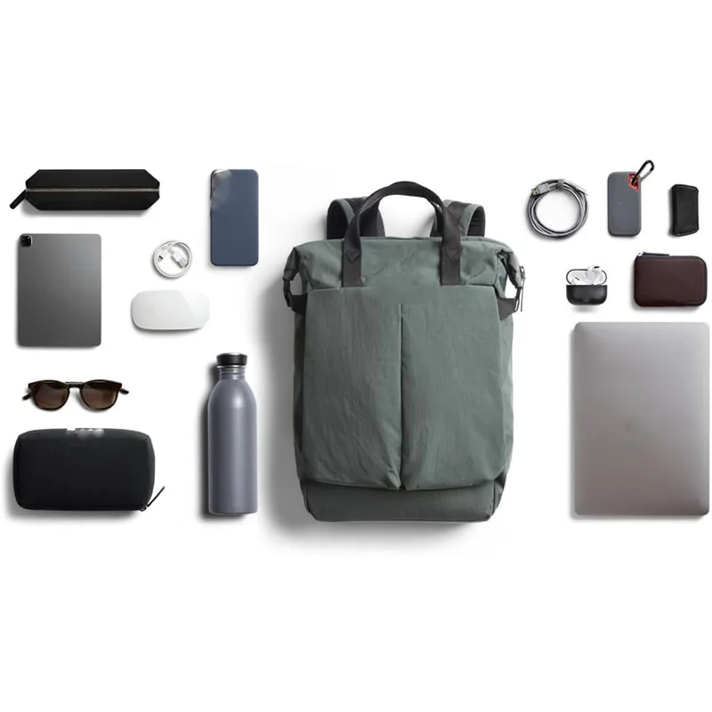 New  padded backpack shoulder straps tuck away flat soft grab handles give carrying comfort laptop bag for women men.