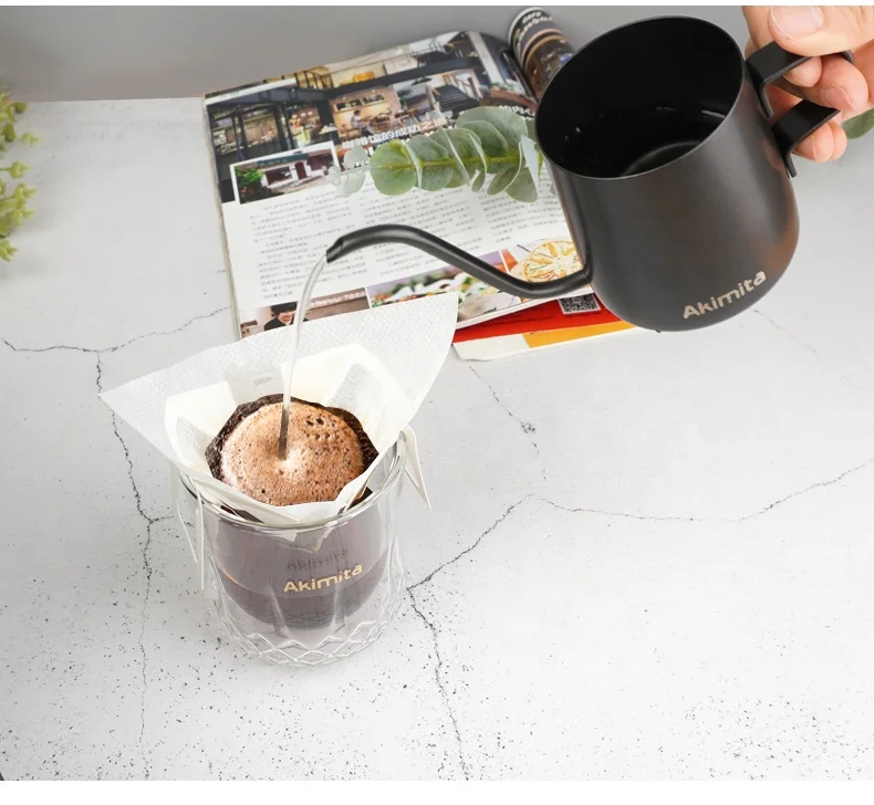 Akimita New Year Presents 200ml Stainless Steel Gooseneck Kettle Mini Tea&Coffee&Milk Drip Pot