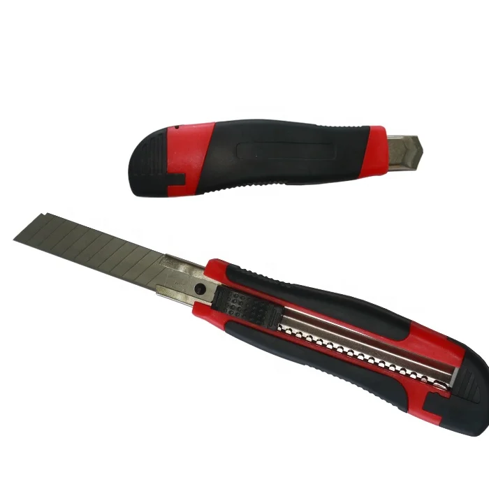 Utility Knife with Non-Slip Rubber Handle easy Change Blade 10 Extra 18MM Blades Box Cutter