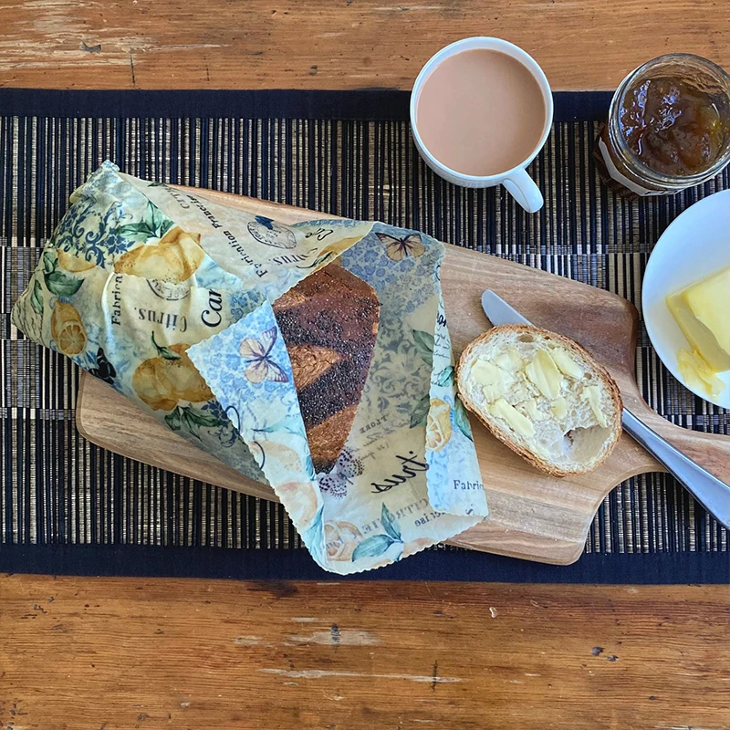 Customized Organic Cotton  Reusable Beeswax Food Wraps Set 3Pcs Assorted Sustainable Beeswax Wrap Washable Wax Wrapping