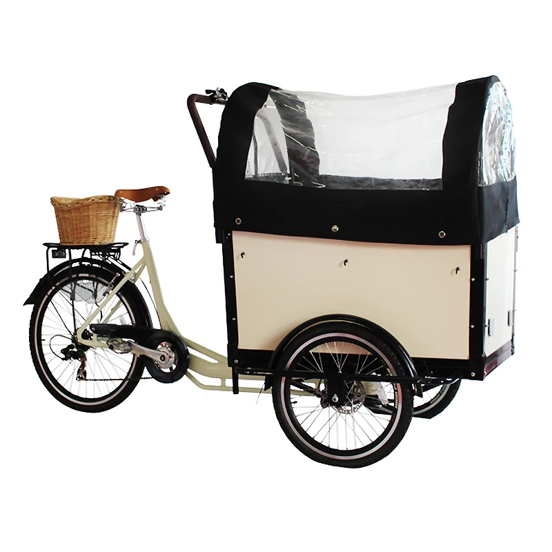 2022 good quality electric 2 wheel adult trike cargo electro tricycle with front two wheel for passenger child seat