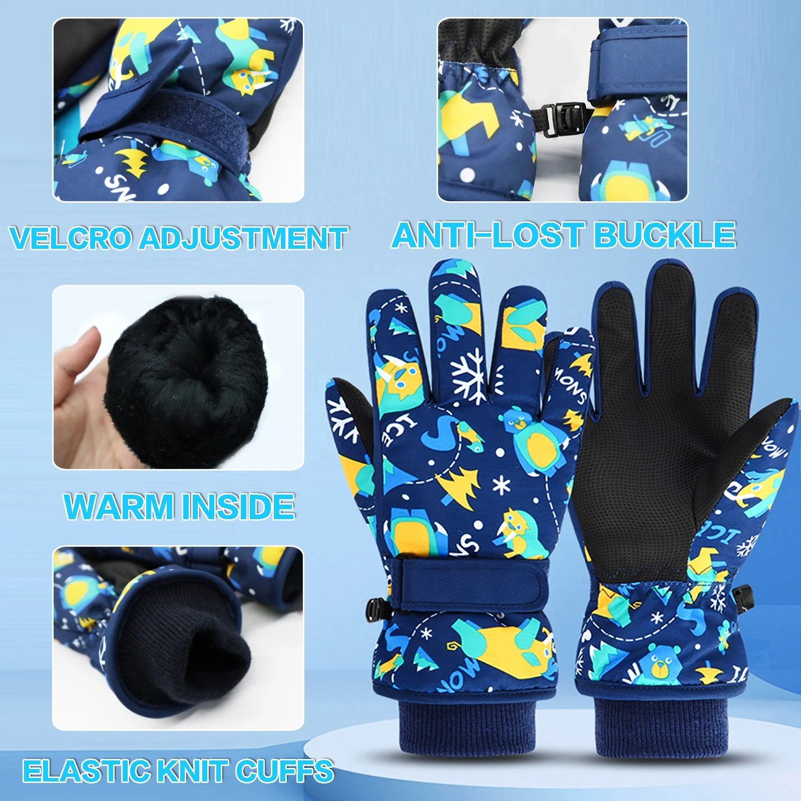 Factory New Arrival Waterproof Warm Winter Gloves KIDS For Outdoor Use Ice Skating Ski Gloves Winter