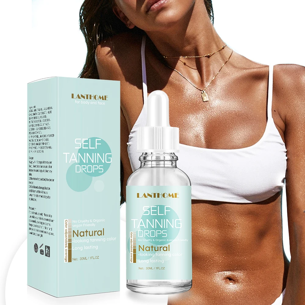 Private Label Self Tanner Natural Sunless Tanning Lotion for Bronzing and Golden Tan Medium or Dark Gradual Tan for Body Face