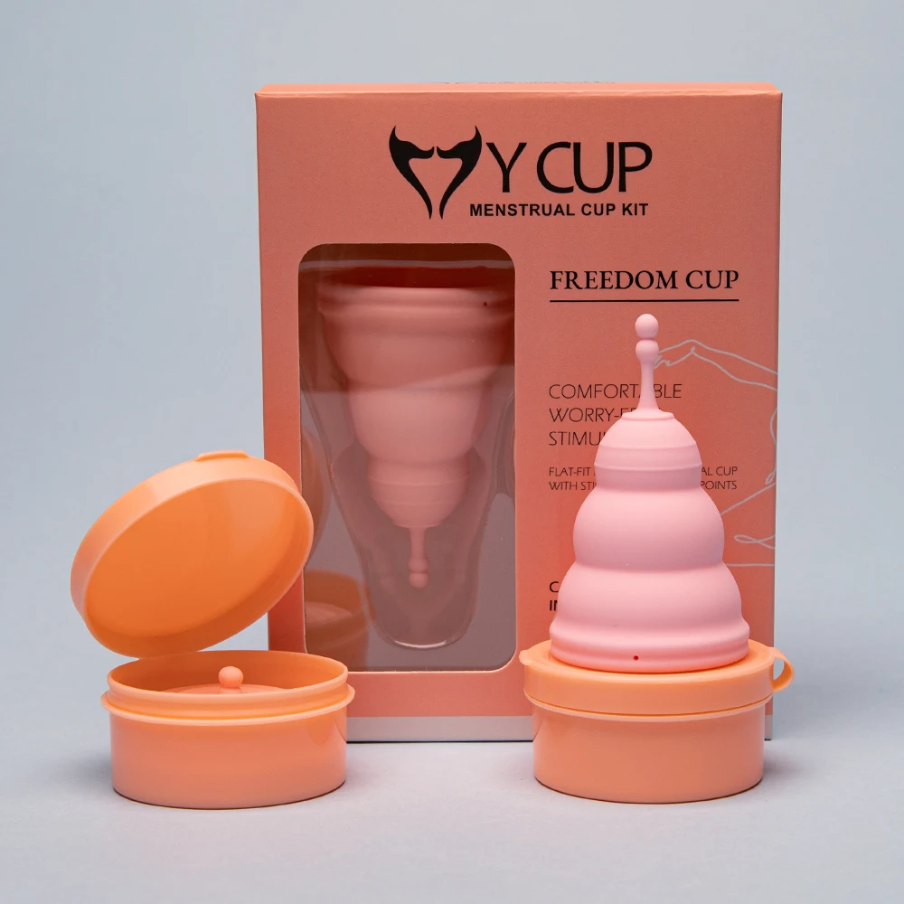 Прозрачная прозрачная менструальная чашка медицинского класса складная