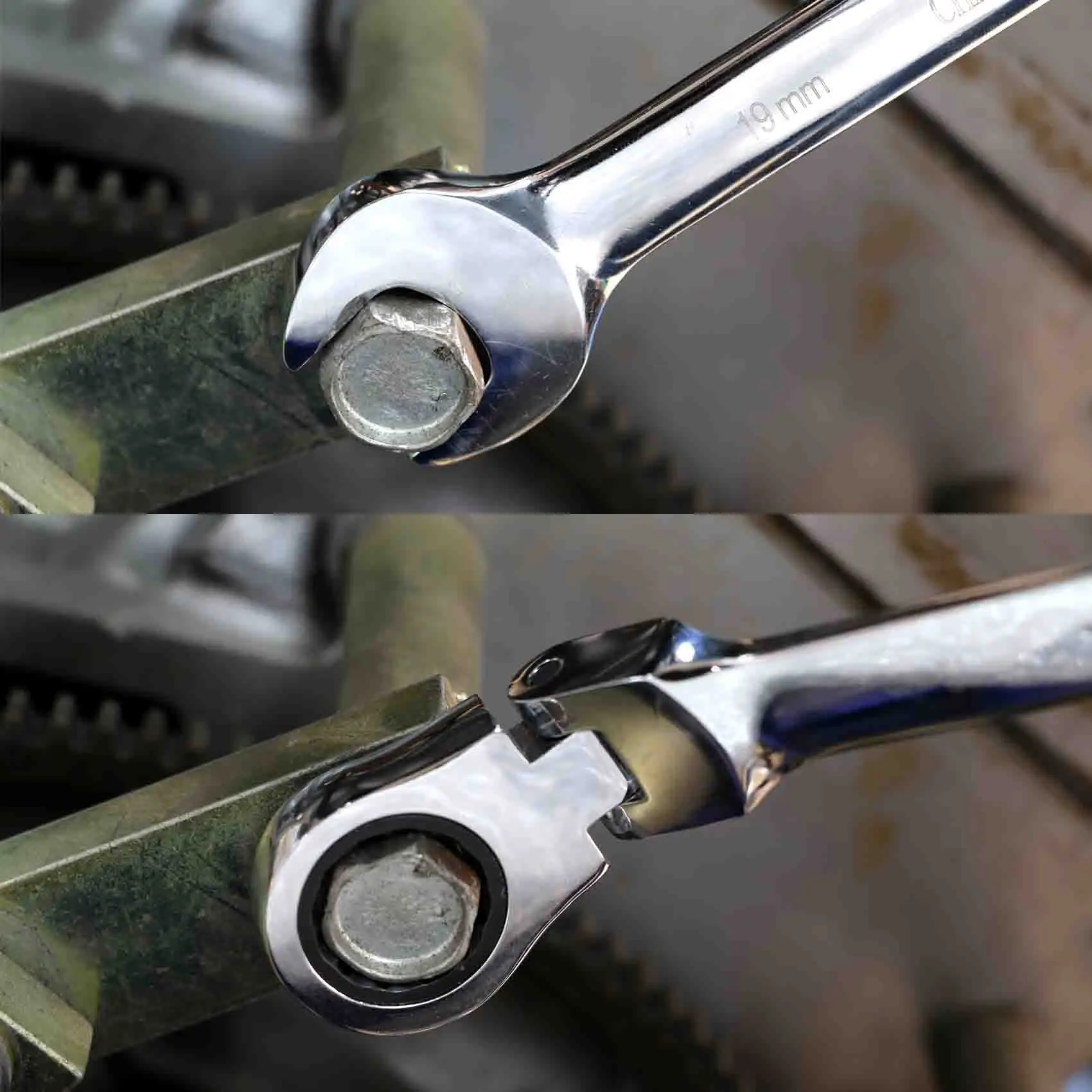 SUGETOOLS 12pcs 8-19mm repair tool flex-head metric ratchet wrench spanner set with box organizer