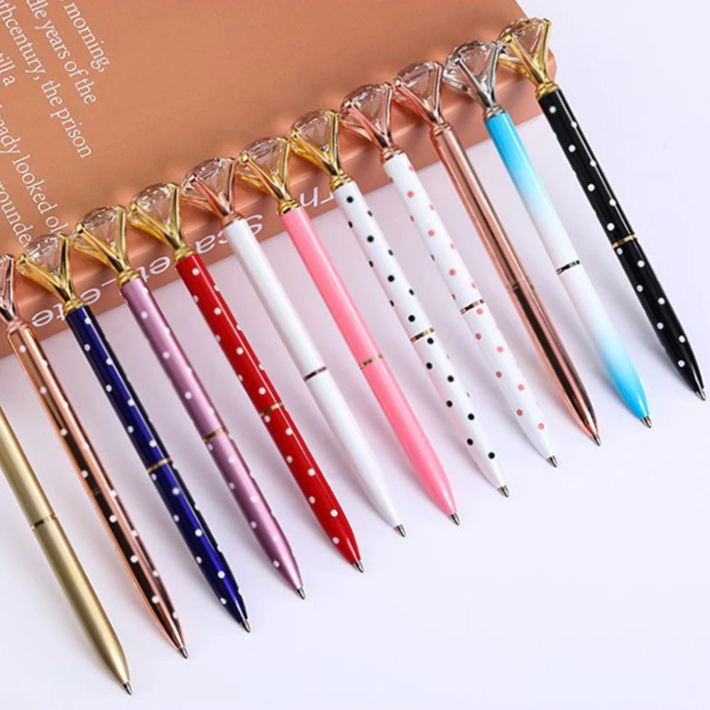 Promotional Pens With Custom Logo Metal Crystal Top Crystal Pen Diamond For Wedding Gift Metal Ballpoint Pen