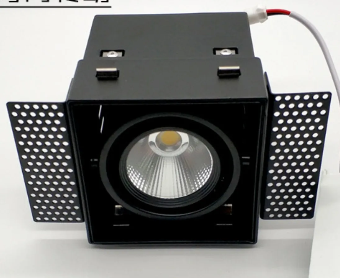 Потолочный светильник с одной двойной тройной головкой, 20 Вт, без кромки, точечный светильник, черный, 1 или 2 или 3 головки, встраиваемые светодиодные светильники