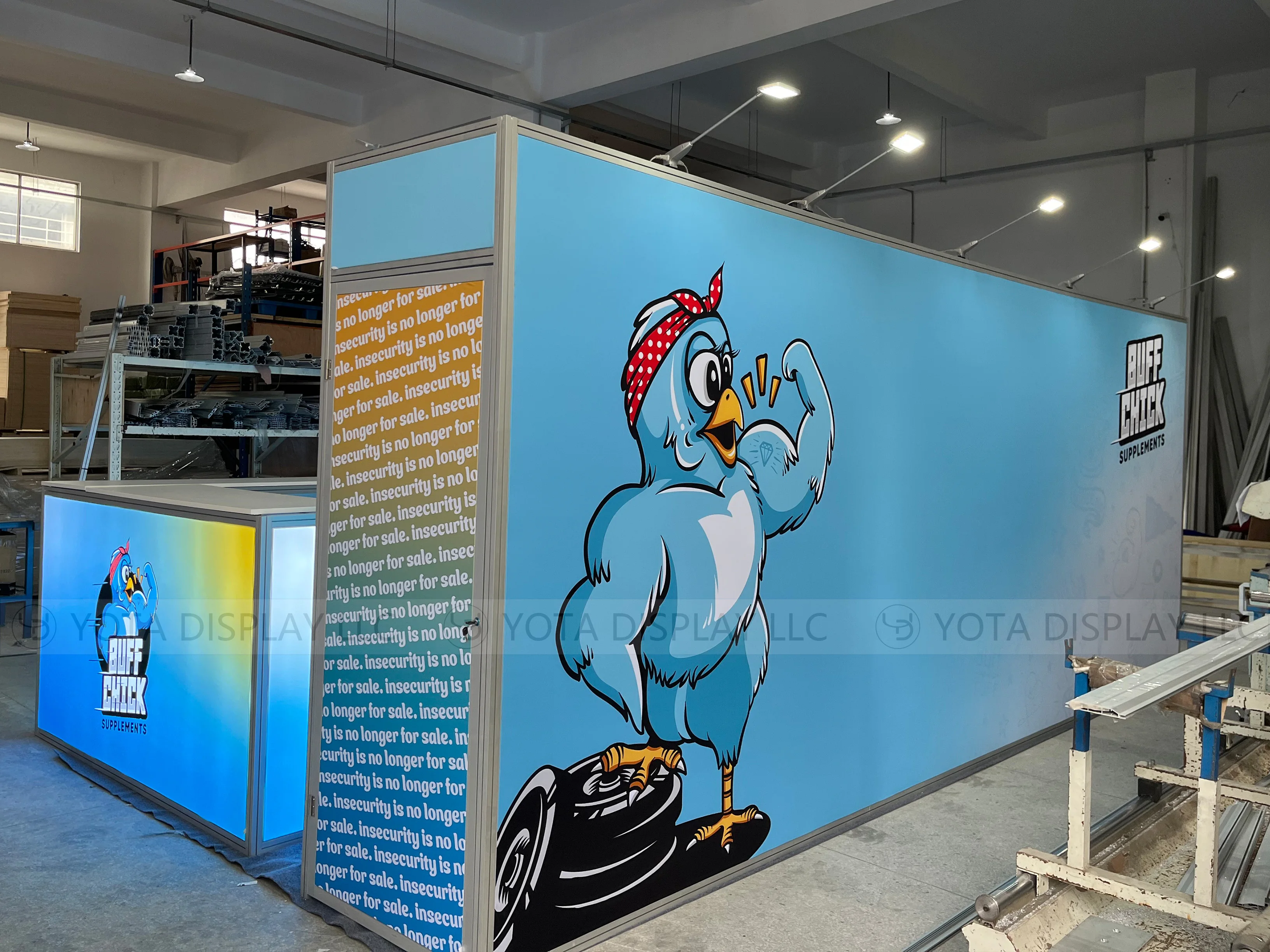 10x20ft Exhibition Booth with Backlit Counter & Corner Trade Show Booth Display Equipment for Expo