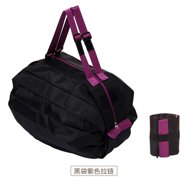 Foldable Custom shopping bag Eco-friendly Ripstop Polyester grocery bags Reusable Large shopping tote bags