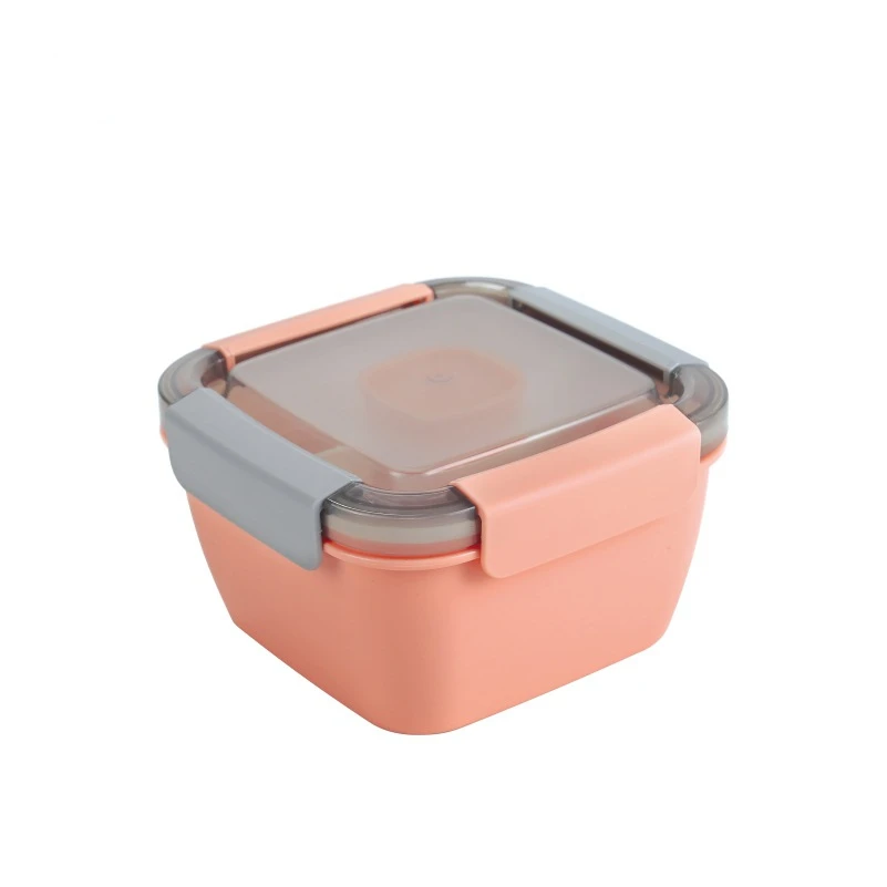 Plastic leakproof 3 compartment kids bento lunch box for salad with spoon