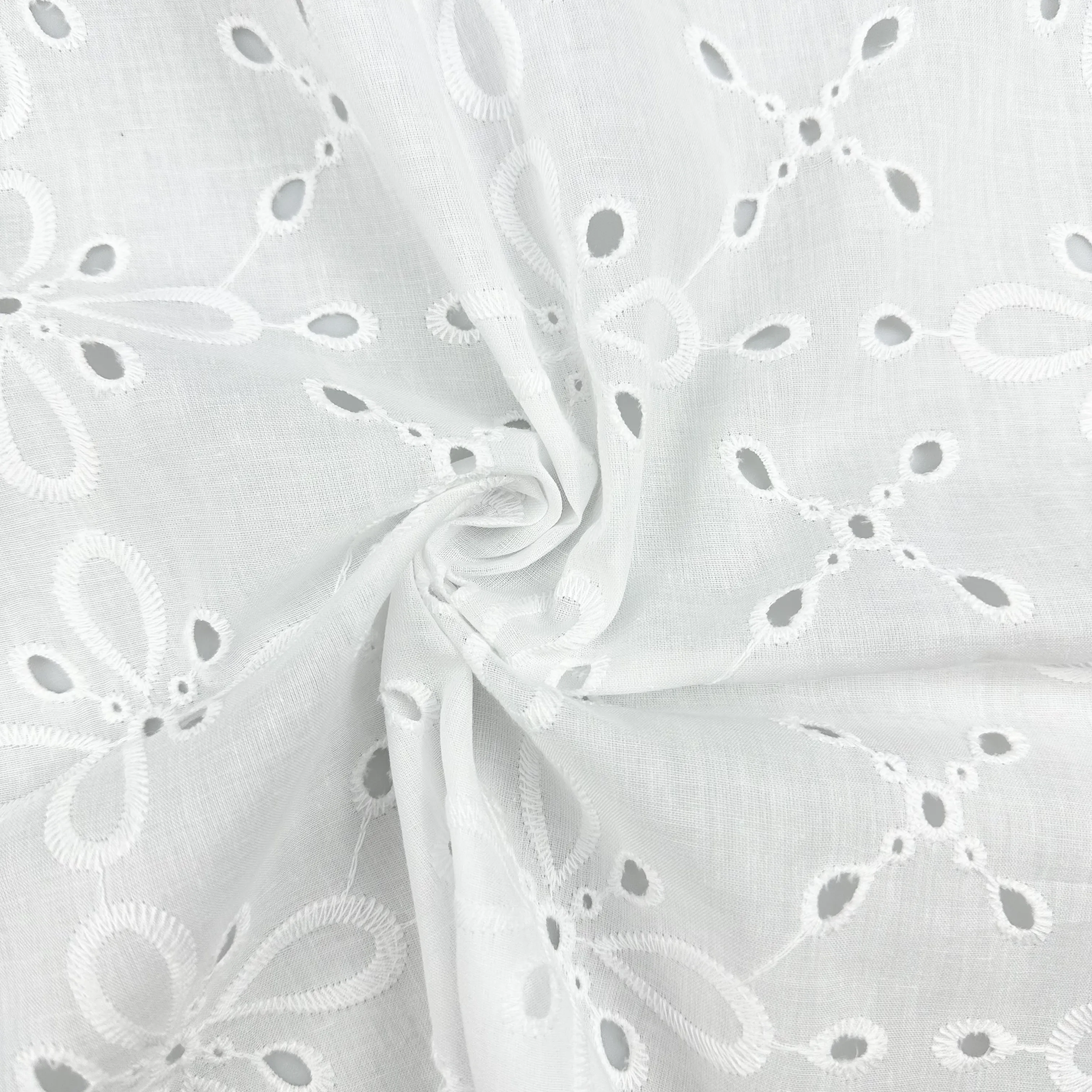 French eco-friendly customized color sunflower eyelet embroidered tulle for bridal women dress