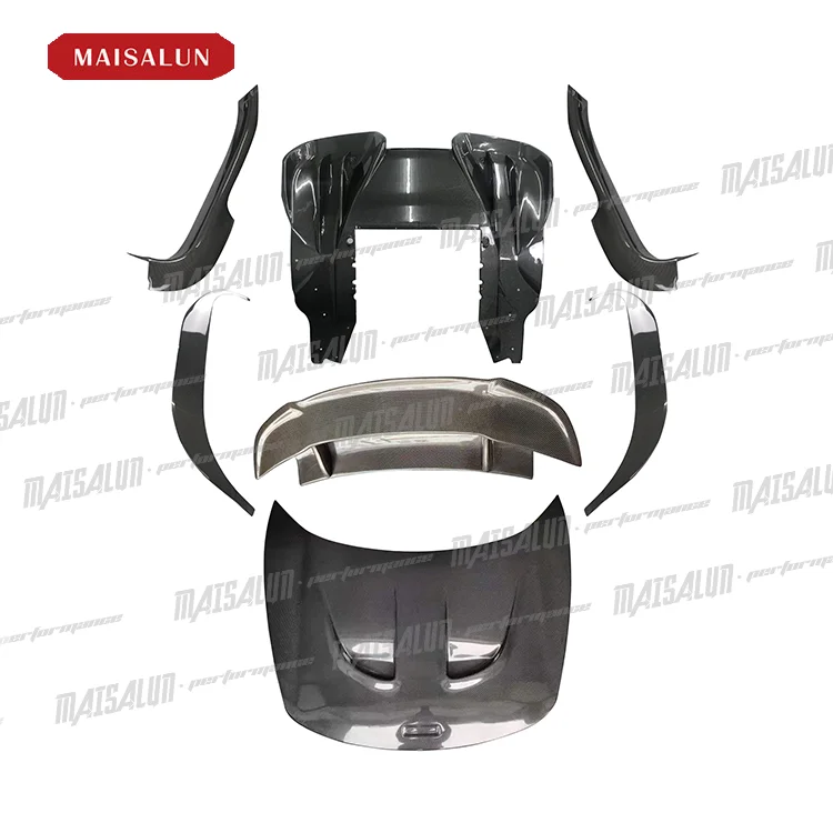 Dry Carbon P1 Style Body Kit For Mclaren 650S Car Bumper Spoiler Rear Diffuser With Hood