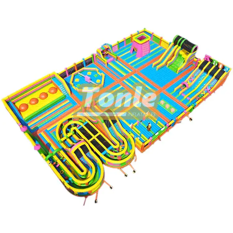 kids bouncy castle commercial obstacle course inflatable theme park games for party rental