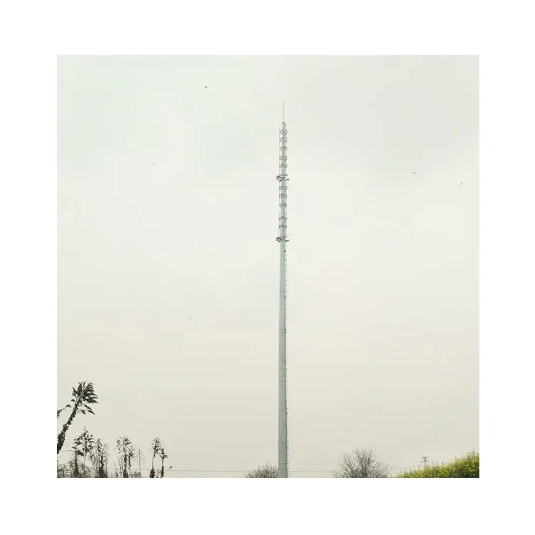 Great Standard Telecommunication Steel Pole Monopole Tower For Construction