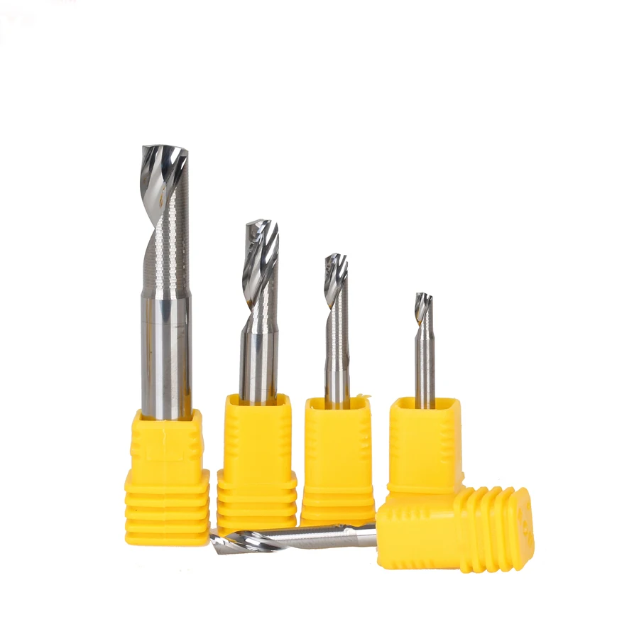 DouRuy carbide 1 flute spiral up cut end mill single flute end mill for aluminum cutter CNC single flute router bit