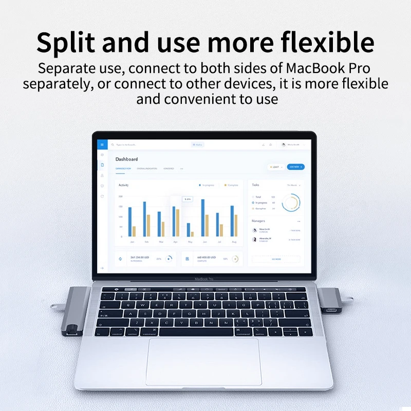 Ethernet adapter 100W magnetic baynoet groove design 9 in 1 USB c hub splicing docking station for