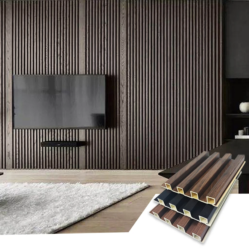 Factory sale pvc wallboard indoor decoration natural antisepsis laminate 3D grating ceiling board wood  composite WPC wall panel