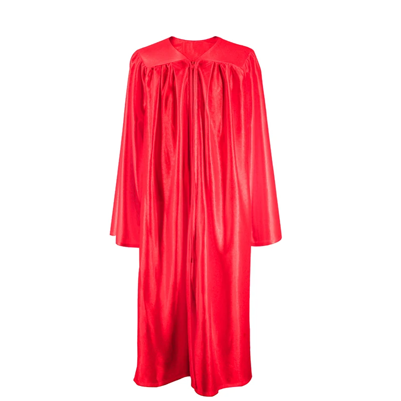 Promotion Red Color Shiny Graduation Gown