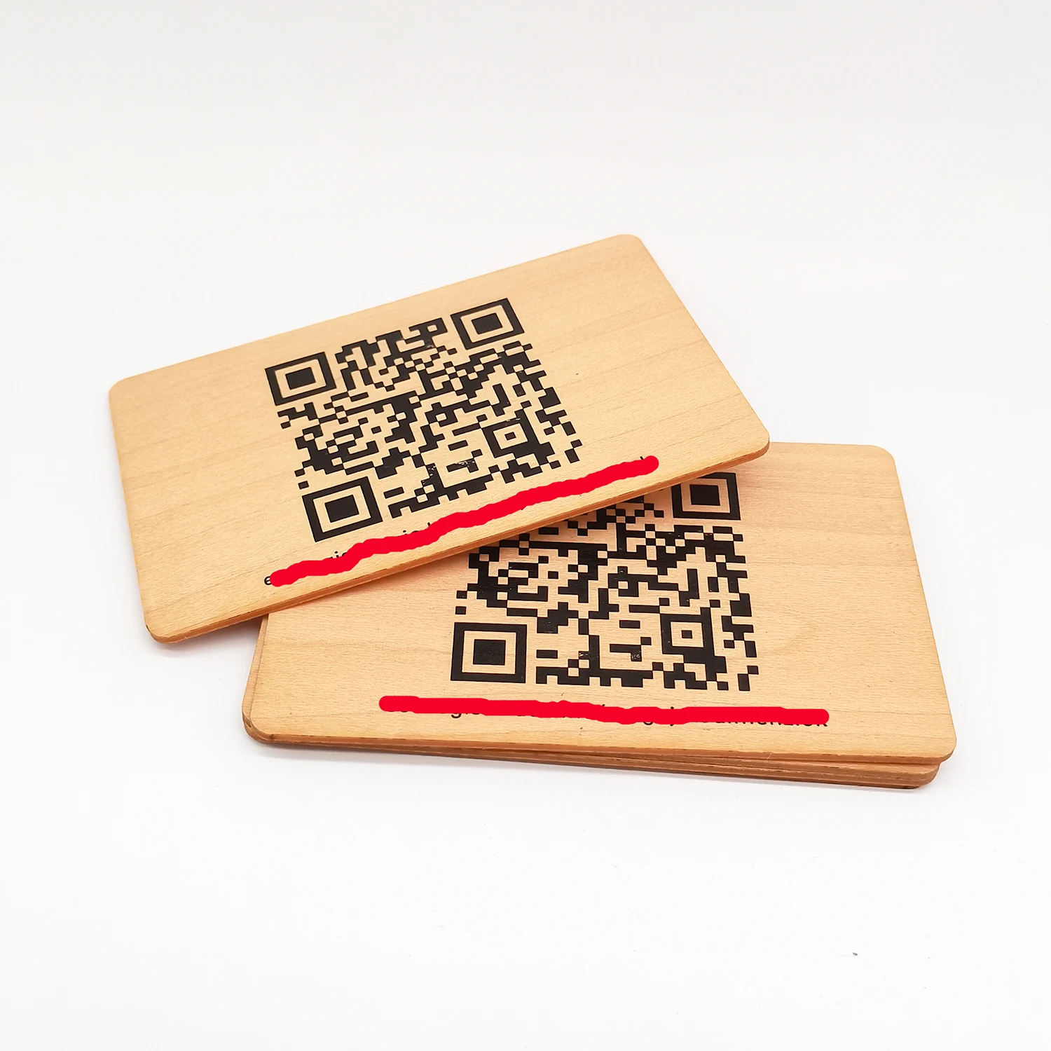 WOOD NFC BUSINESS CARD WITH UNIQUE QR CODE