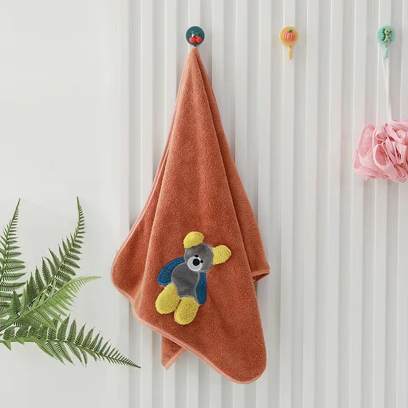 Wholesale coral fleece Star delu towel bath towel 3D three-dimensional embroidery piping border cute adult baby universal