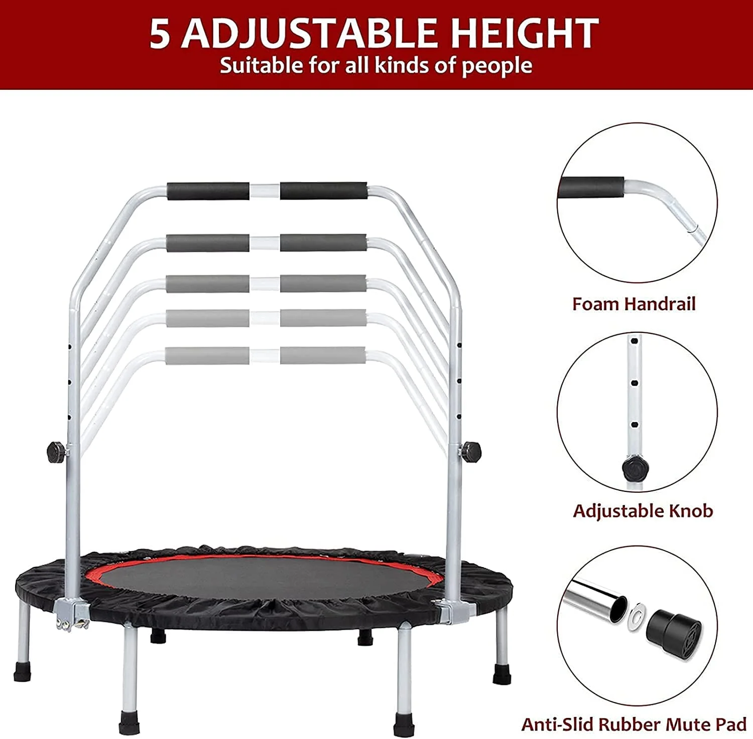 JTB003C Low Price Hot Selling Body Building Foldable Fitness Mini Jumping Trampoline, Jumping Fitness Trampoline