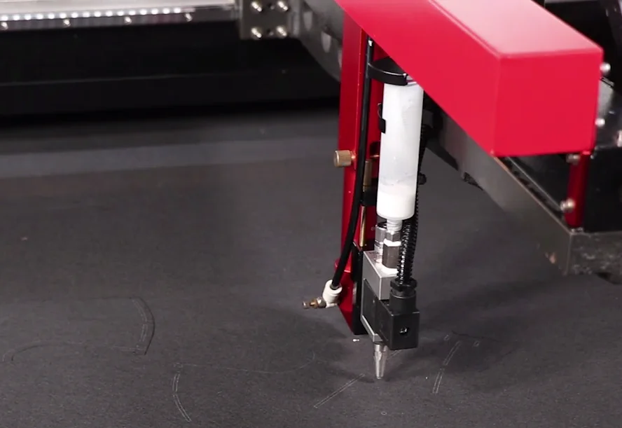 GBOS Stitching Line Marking Machine With Double-Head Achieve Async Spraying Apply to Shoe Manufacturer for Mass Production