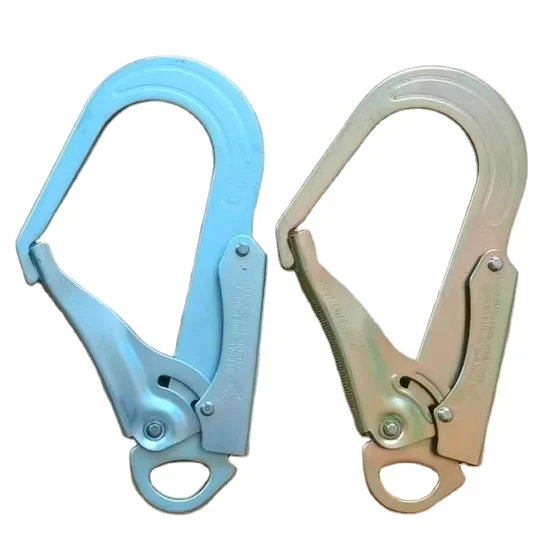 Fork lanyard polyamide rope 23kn Forged Steel High Quality Steel Double Lock Stamped Snap Hook  Rebar Hook Safety Hardness Hardware Fall Protection
